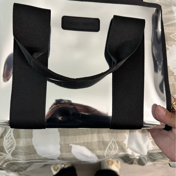 Case-Mate Reflective Silver and Black Handbag - Picture 1 of 2